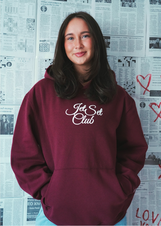 Jet Set Club Hoodie - Maroon