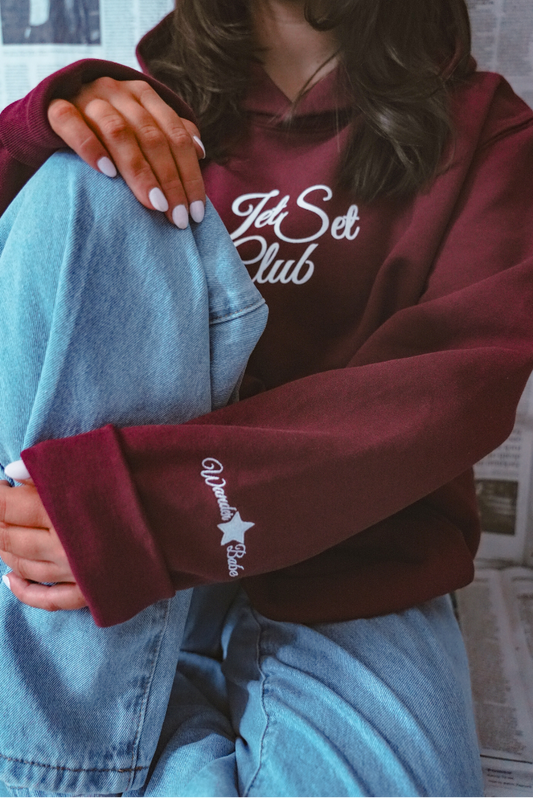 Jet Set Club Hoodie - Maroon